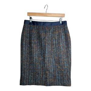 Boden Notre Dame Wool Blend Tweed Lined Pencil Skirt size 10R Multicolor